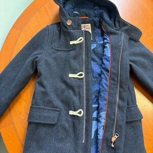 Mini Boden Wool Toggle Coat with Hood